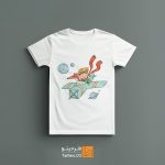 تیشرت طرح کارتون شازده کوچولو با هواپیما