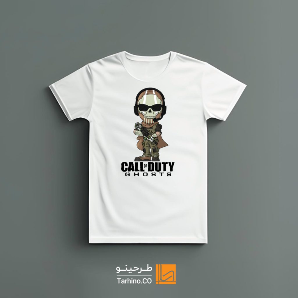 خرید تیشرت طرح دار بازی کالاف دیوتی ghosts