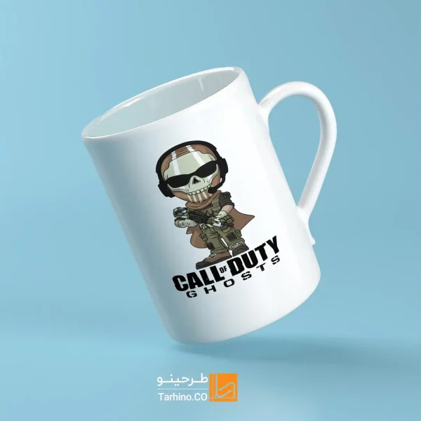 ماگ گیمینک با طرح کاراکتر گوست کالاف