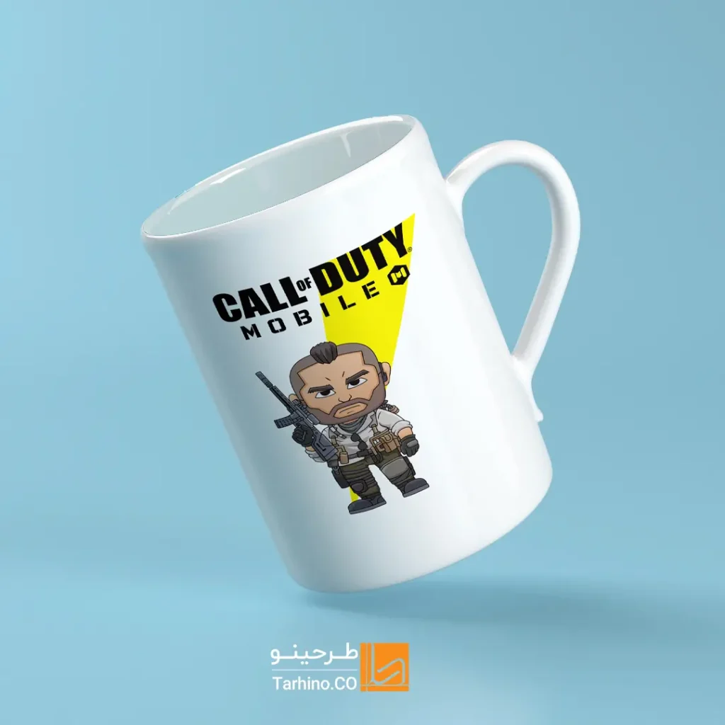 لیوان طرح دار با طرح بازی کالاف