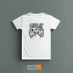 تیشرت با طرح گیمینگ دسته بازی و متن نوشته